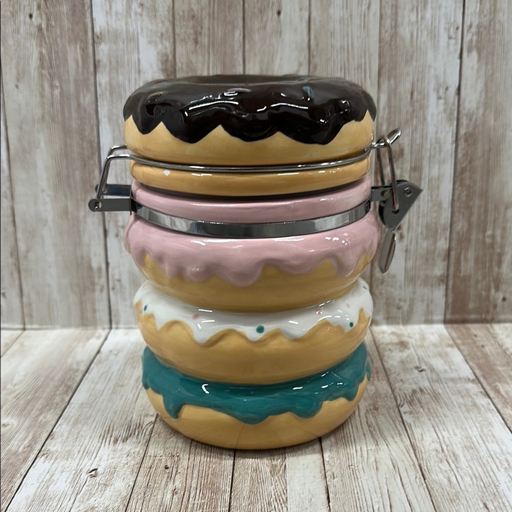 Ceramic Donut-Shaped Storage Jars - Multicolor